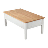 NNEDSZ Sleek Natural Wood Rectangle Coffee Table