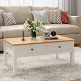 NNEDSZ Sleek Natural Wood Rectangle Coffee Table