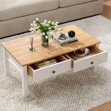 NNEDSZ Sleek Natural Wood Rectangle Coffee Table