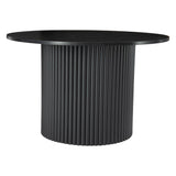 NNEDSZ Luxe Black Ribbed Texture Wooden Coffee Table