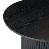 NNEDSZ Luxe Black Ribbed Texture Wooden Coffee Table