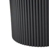 NNEDSZ Luxe Black Ribbed Texture Wooden Coffee Table