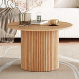 NNEDSZ Luxe Ribbed Round Coffee Table Wooden