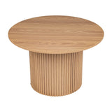 NNEDSZ Luxe Ribbed Round Coffee Table Wooden