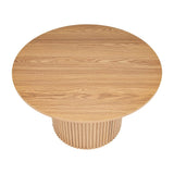 NNEDSZ Luxe Ribbed Round Coffee Table Wooden