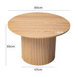 NNEDSZ Luxe Ribbed Round Coffee Table Wooden