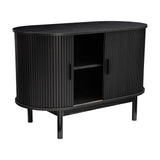 NNEDSZ Mid-Century Black Ribbed Sideboard Cabinet
