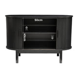 NNEDSZ Mid-Century Black Ribbed Sideboard Cabinet