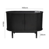 NNEDSZ Mid-Century Black Ribbed Sideboard Cabinet