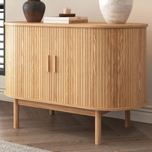 NNEDSZ Natural Wood Ribbed Sideboard Cabinet
