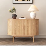NNEDSZ Natural Wood Ribbed Sideboard Cabinet