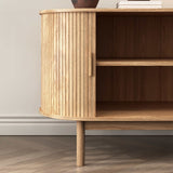 NNEDSZ Natural Wood Ribbed Sideboard Cabinet