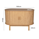 NNEDSZ Natural Wood Ribbed Sideboard Cabinet
