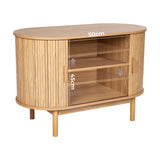 NNEDSZ Natural Wood Ribbed Sideboard Cabinet