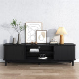 NNEDSZ 160cm Ribbed Black Entertainment Unit