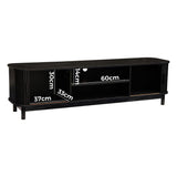 NNEDSZ 160cm Ribbed Black Entertainment Unit