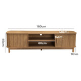 NNEDSZ 160cm Ribbed Natural Entertainment Unit