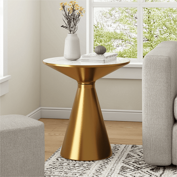 NNEDSZ Golden Halo Round Side Table