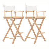 NNEDSZ 2X Director Movie Folding Tall Chair 76cm Beech WOOD HUMOR
