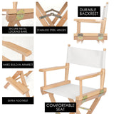 NNEDSZ 2X Director Movie Folding Tall Chair 76cm Beech WOOD HUMOR