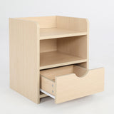 NNEDSZ Bedside Table Side Storage Cabinet Nightstand Bedroom 1 Drawer 2 Shelf LARK OAK