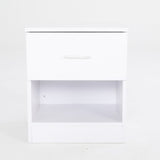 NNEDSZ 2X Bedside Tables Storage Cabinet Nightstand 1 Drawer 1 Shelf ELLA WHITE