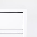 NNEDSZ 2X Bedside Table 2 Drawer Wood Leg Storage Cabinet Nightstand SUZY WHITE