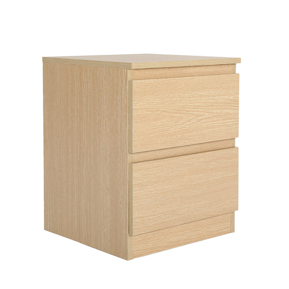 NNEDSZ Bedside Table Side Storage Cabinet Nightstand Bedroom 2 Drawer JOSS OAK