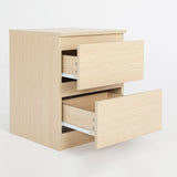 NNEDSZ Bedside Table Side Storage Cabinet Nightstand Bedroom 2 Drawer JOSS OAK