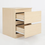 NNEDSZ Bedside Table Side Storage Cabinet Nightstand Bedroom 2 Drawer JOSS OAK