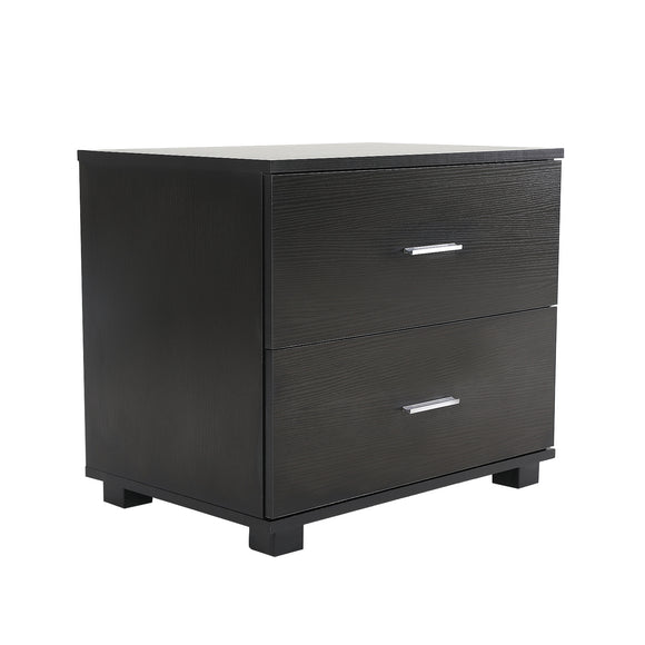 NNEDSZ Bedside Table Side Storage Cabinet Nightstand Bedroom 2 Drawer Legs ETTA BLACK