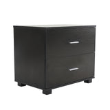 NNEDSZ Bedside Table Side Storage Cabinet Nightstand Bedroom 2 Drawer Legs ETTA BLACK