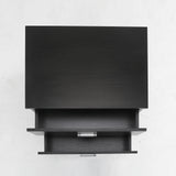NNEDSZ Bedside Table Side Storage Cabinet Nightstand Bedroom 2 Drawer Legs ETTA BLACK
