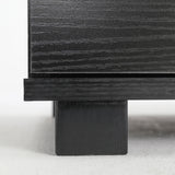 NNEDSZ Bedside Table Side Storage Cabinet Nightstand Bedroom 2 Drawer Legs ETTA BLACK