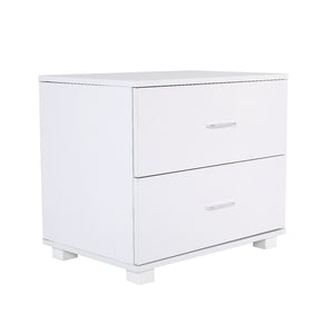 NNEDSZ Bedside Table Side Storage Cabinet Nightstand Bedroom 2 Drawer Legs ETTA WHITE