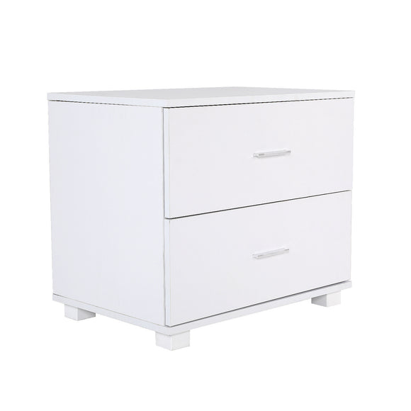 NNEDSZ Bedside Table Side Storage Cabinet Nightstand Bedroom 2 Drawer Legs ETTA WHITE
