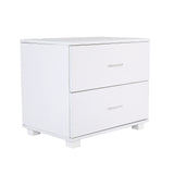 NNEDSZ Bedside Table Side Storage Cabinet Nightstand Bedroom 2 Drawer Legs ETTA WHITE