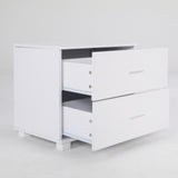 NNEDSZ Bedside Table Side Storage Cabinet Nightstand Bedroom 2 Drawer Legs ETTA WHITE