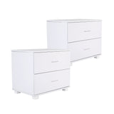 NNEDSZ 2X Bedside Table Side Storage Cabinet Nightstand Bedroom 2 Drawer Legs ETTA WHITE
