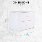 NNEDSZ 2X Bedside Table Side Storage Cabinet Nightstand Bedroom 2 Drawer Legs ETTA WHITE