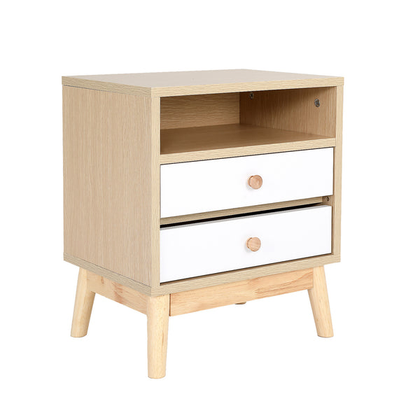 NNEDSZ Bedside Table Side Storage Cabinet Nightstand Bedroom 2 Drawer ANYA OAK