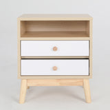NNEDSZ Bedside Table Side Storage Cabinet Nightstand Bedroom 2 Drawer ANYA OAK