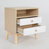 NNEDSZ Bedside Table Side Storage Cabinet Nightstand Bedroom 2 Drawer ANYA OAK