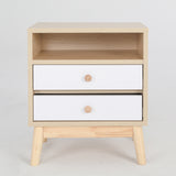 NNEDSZ 2X Bedside Table Side Storage Cabinet Nightstand Bedroom 2 Drawer ANYA OAK