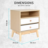 NNEDSZ 2X Bedside Table Side Storage Cabinet Nightstand Bedroom 2 Drawer ANYA OAK
