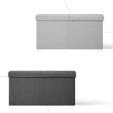 Foldable Storage Ottoman - Flip Lid Side Table Toy Blanket Organiser Seat KIRA GREY
