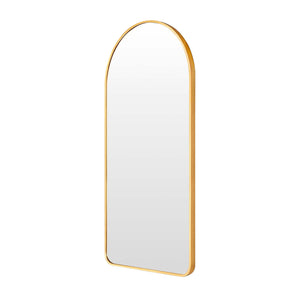 NNEDSZ Wall Arch Mirror Arc Aluminum Frame Bathroom 50x100cm GOLD