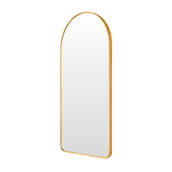 NNEDSZ Wall Arch Mirror Arc Aluminum Frame Bathroom 50x100cm GOLD