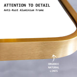 NNEDSZ Wall Arch Mirror Arc Aluminum Frame Bathroom 50x100cm GOLD