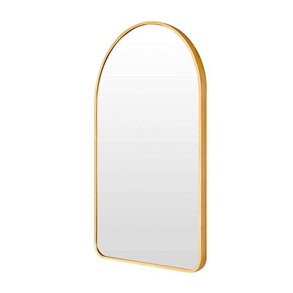 NNEDSZ Wall Arch Mirror Arc Aluminum Frame Bathroom 50x80cm GOLD